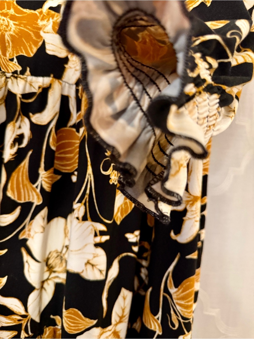 EST. 1946 Floral Tiered Navy and Black Midi Dress | Size Medium - Picture 5 of 13